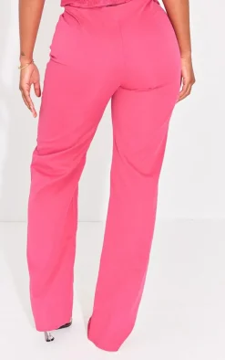 Shape Bright Pink Lace Insert Woven Straight Leg Pants