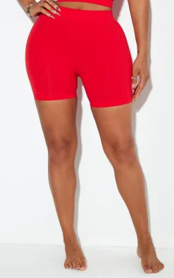 Shape Bright Red Fitted Seamless Shorts