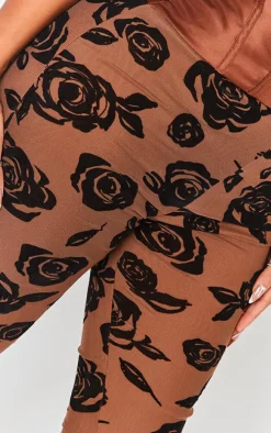 Shape Brown Corset Detail Devore Jumpsuit