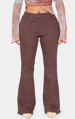 Shape Brown Denim Lace Up Back Flare Jeans