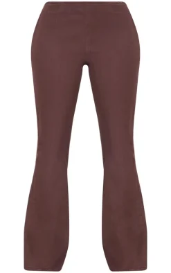 Shape Brown Denim Lace Up Back Flare Jeans