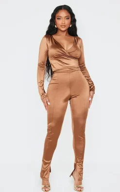 Shape Brown Disco Sculpt Pintuck Leggings