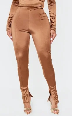 Shape Brown Disco Sculpt Pintuck Leggings