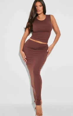 Shape Brown Sculpted Longline Racer Top
