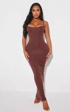 Shape Brown Stretch Seamless Strappy Maxi Dress