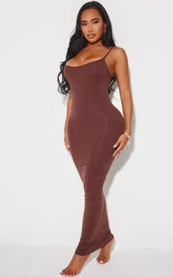 Shape Brown Stretch Seamless Strappy Maxi Dress