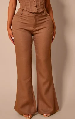 Shape Brown Woven High Waist Pants