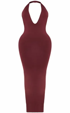 Shape Burgundy Halter Neck Dress
