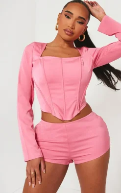 Shape Candy Pink Woven Low Rise Hot Pants