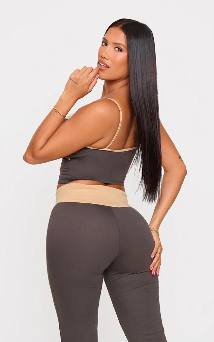 Shape Charcoal Contrast Vest Top