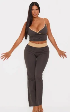 Shape Charcoal Contrast Vest Top