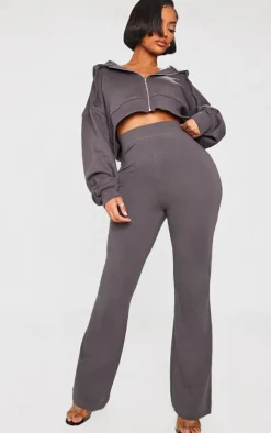 Shape Charcoal Cotton High Waist Flare Pants