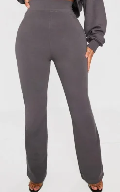 Shape Charcoal Cotton High Waist Flare Pants