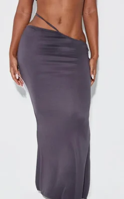 Shape Charcoal Cut Out Waist Maxi Skirt