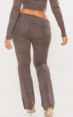 Shape Charcoal Grey Knit High Waist Foldover Waist Leggings