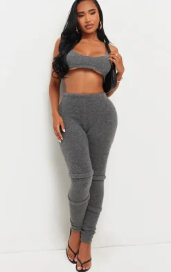 Shape Charcoal Knit Extreme Crop Bralet