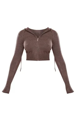 Shape Charcoal Knit Zip Through Jacket