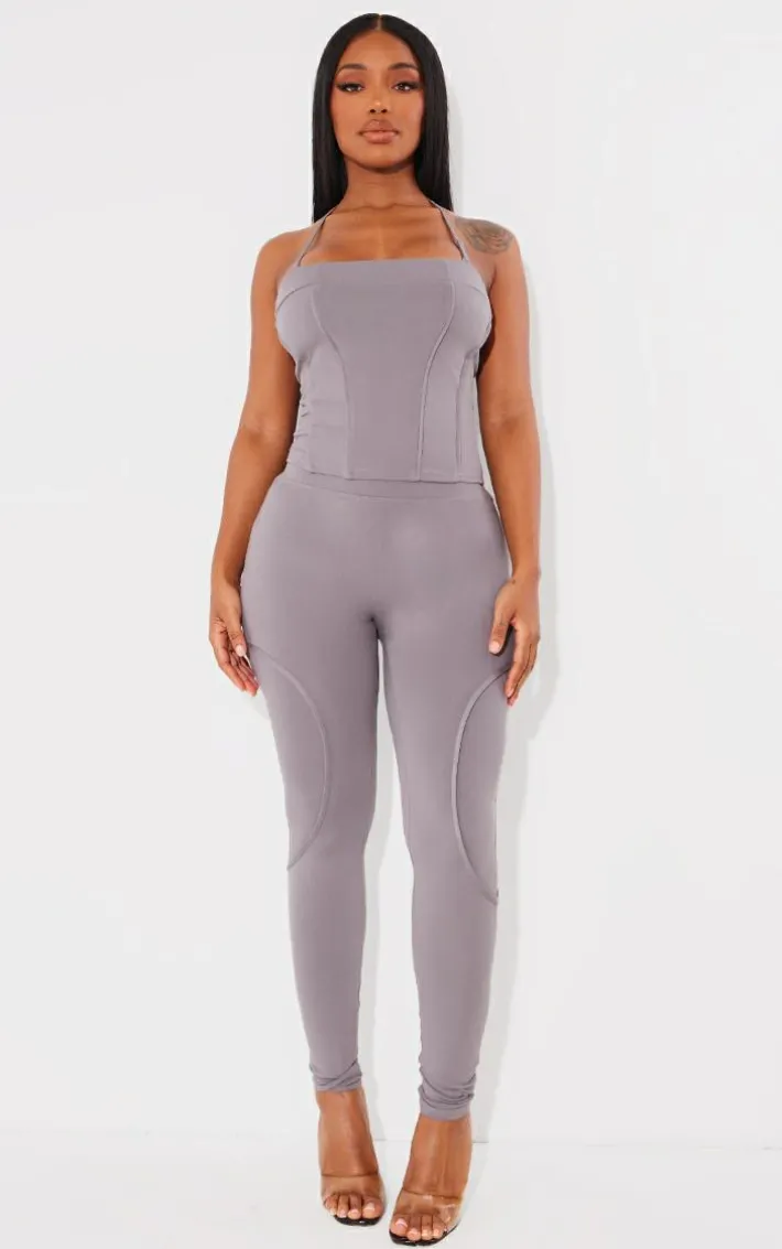 Shape Charcoal Sculpted Seam Detail Leggings