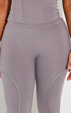 Shape Charcoal Sculpted Seam Detail Leggings