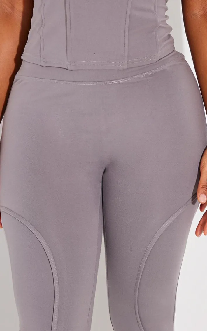 Shape Charcoal Sculpted Seam Detail Leggings