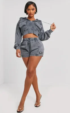 Shape Charcoal Washed Pocket Detail Shorts