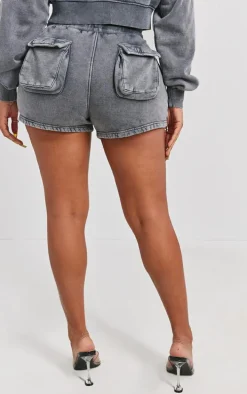Shape Charcoal Washed Pocket Detail Shorts