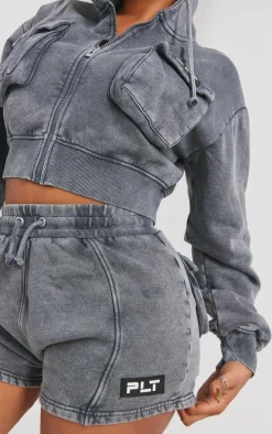 Shape Charcoal Washed Pocket Detail Shorts