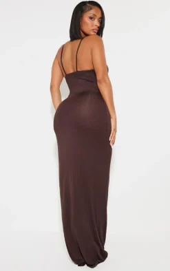 Shape Chocolate Brown Jersey Strappy Maxi Dress