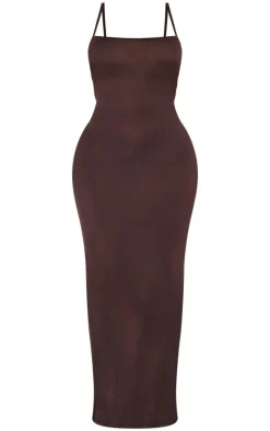 Shape Chocolate Brown Jersey Strappy Maxi Dress