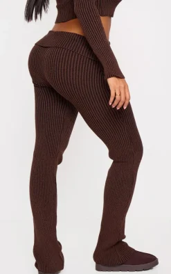 Shape Chocolate Fold Over Ribbed Flares