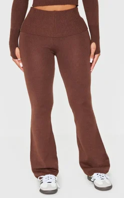 Shape Chocolate Knitted Flare Pants
