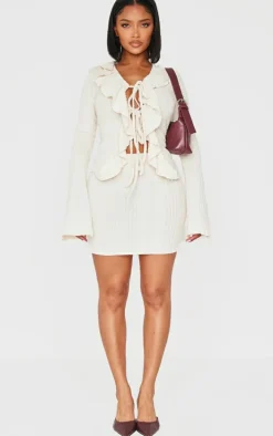 Shape Cream Brushed Rib Mini Skirt