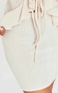 Shape Cream Brushed Rib Mini Skirt