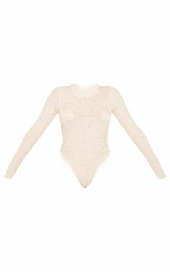 Shape Cream Knit Body Print Bodysuit
