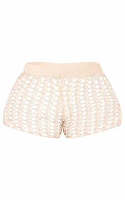 Shape Cream Knit High Waist Hot Pants
