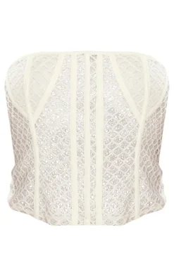 Shape Cream Lace Bandeau Corset