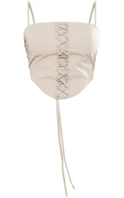 Shape Cream Twill Lace Up Corset