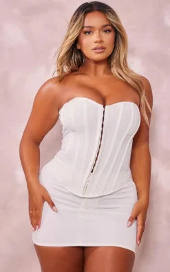 Shape Cream Woven Micro Mini Skirt