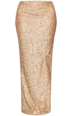 Shape Gold Sequin Maxi Skirt
