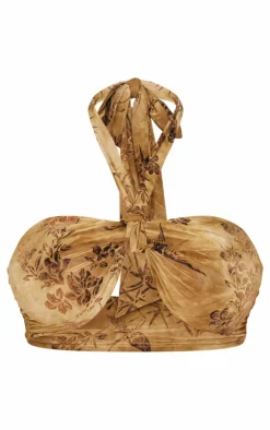 Shape Green Devore Knot Front Bralet