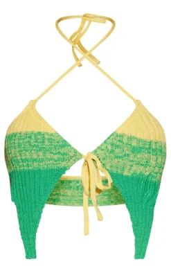 Shape Green Knit Ombre Tie Bralet