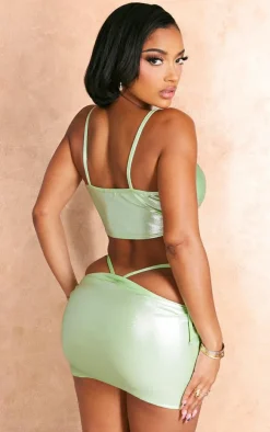 Shape Green Metallic Ruched Cup Bralet