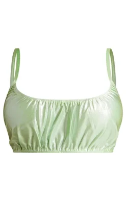 Shape Green Metallic Ruched Cup Bralet