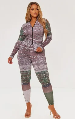 Shape Green Pixel Camo Print Branded Gym Leggings