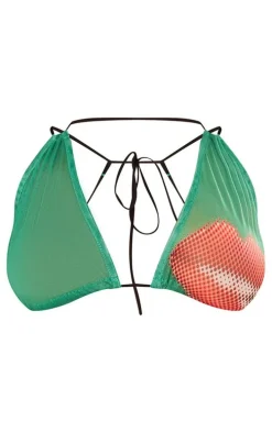 Shape Green Printed Mesh Bralet