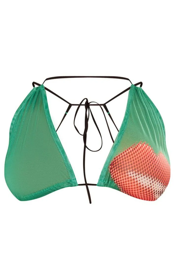 Shape Green Printed Mesh Bralet