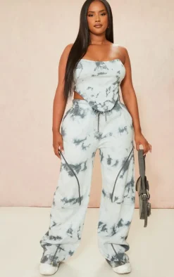 Shape Grey Camo Printed Seam Detail Bandeau