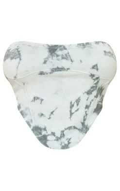 Shape Grey Camo Printed Seam Detail Bandeau