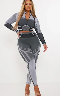 Shape Grey Contrast High Waist Leggings