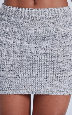 Shape Grey Contrast Knit Mini Skirt